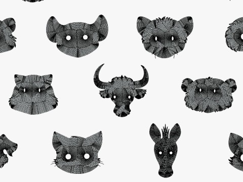 95 Animal Mask Mega Pack - Kids Masks Low Poly - Stylized Toon Animal Masks Set 3D Модель