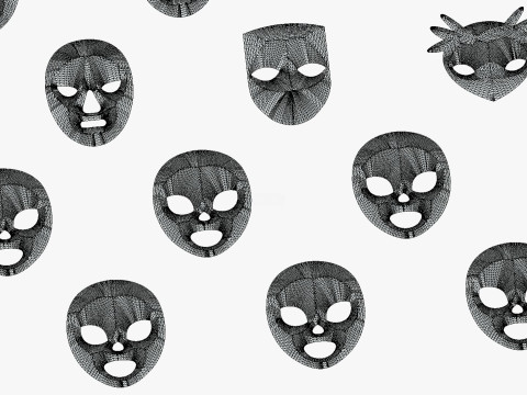 25 Kids Evil Mask Pack 1 - Cartoon Low Poly Mask - Stylized Costume Masks Set 3Dモデル