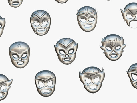 25 Kids Evil Mask Pack 2 - Cartoon Low Poly Mask - Stylized Costume Masks Set Modèle 3D