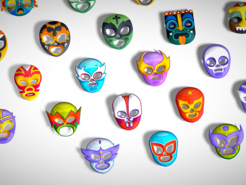 50 Kids Evil Mask Mega Pack - All In One - Cartoon Mask - Stylized Ranger Masks 3D 모델