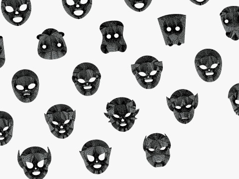 50 Kids Evil Mask Mega Pack - All In One - Cartoon Mask - Stylized Ranger Masks 3D 모델