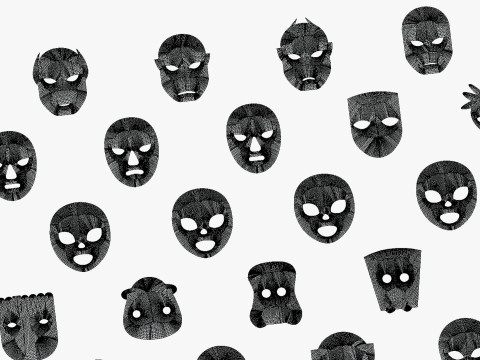 50 Kids Evil Mask Mega Pack - All In One - Cartoon Mask - Stylized Ranger Masks 3D 모델