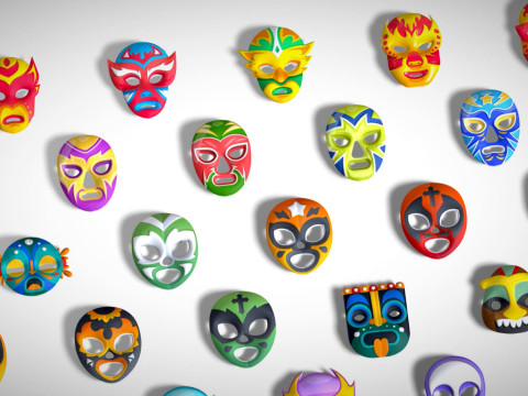 50 Kids Evil Mask Mega Pack - All In One - Cartoon Mask - Stylized Ranger Masks 3D 모델
