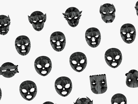 50 Kids Evil Mask Mega Pack - All In One - Cartoon Mask - Stylized Ranger Masks 3D 모델
