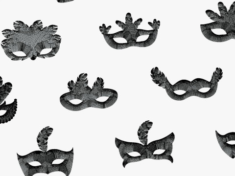 26 Carnival Feather Mask Pack 1 Kids Party Mask - Stylized Costume Masks Set 3D 모델