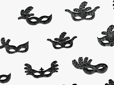26 Carnival Feather Mask Pack 1 Kids Party Mask - Stylized Costume Masks Set 3D 모델