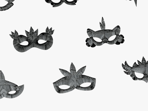 20 Carnival Feather Mask Pack 2 Kids Party Mask - Stylized Costume Masks Set 3D Model