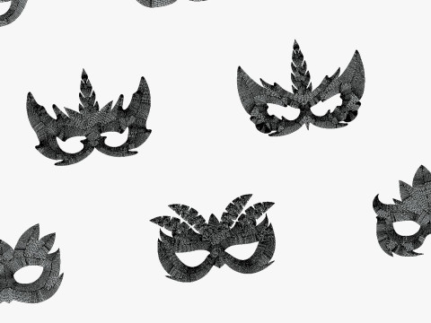 20 Carnival Feather Mask Pack 3 Kids Party Mask - Stylized Costume Masks Set Model 3D
