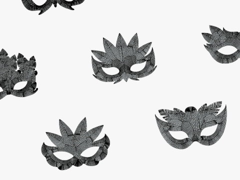 20 Carnival Feather Mask Pack 3 Kids Party Mask - Stylized Costume Masks Set Model 3D