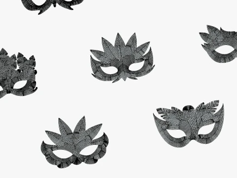 20 Carnival Feather Mask Pack 3 Kids Party Mask - Stylized Costume Masks Set 3D Model