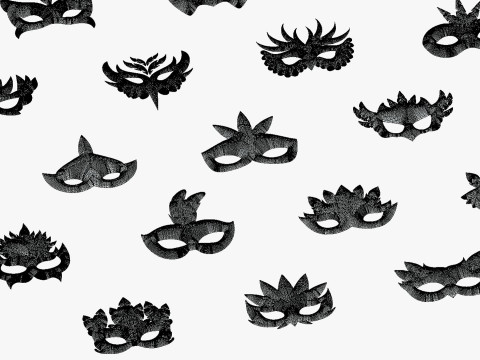 65 Carnival Feather Mask Mega Pack - Kids Party Masks - Stylized Costume Masks 3D Modell
