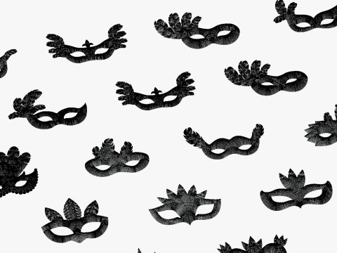 65 Carnival Feather Mask Mega Pack - Kids Party Masks - Stylized Costume Masks 3D Modell