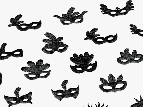 65 Carnival Feather Mask Mega Pack - Kids Party Masks - Stylized Costume Masks 3D Model