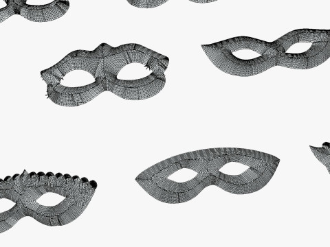 13 Golden Black Metal Mask Pack - Designer Masks - Stylized Party Masks Set Modèle 3D