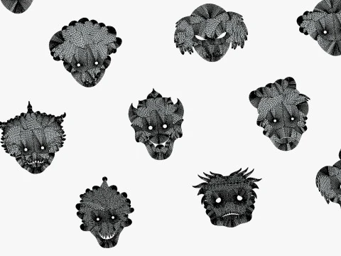 22 It Joker Horror Evil Masks Pack - Kids Evil Fantasy - Stylized Party Mask 3D Model