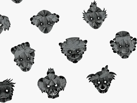 22 It Joker Horror Evil Masks Pack - Kids Evil Fantasy - Stylized Party Mask 3D Model