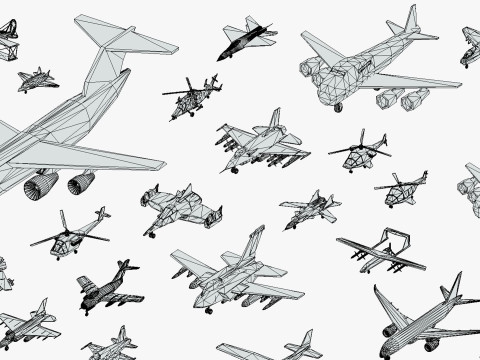 51 स्टाइलिश लो पॉली एयर वाहन मेगा पैक - विमान हेलीकॉप्टर लड़ाकू जेट 3D मॉडल