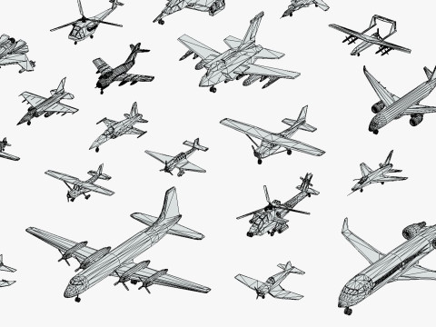 51 स्टाइलिश लो पॉली एयर वाहन मेगा पैक - विमान हेलीकॉप्टर लड़ाकू जेट 3D मॉडल