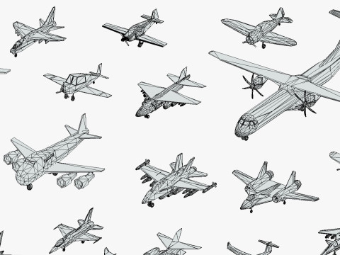 51 स्टाइलिश लो पॉली एयर वाहन मेगा पैक - विमान हेलीकॉप्टर लड़ाकू जेट 3D मॉडल
