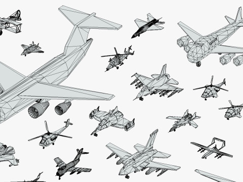 55 Air Vehicle Mega Pack - Toon Air Field - Sky Force Collection - Stylized Set 3D मॉडल
