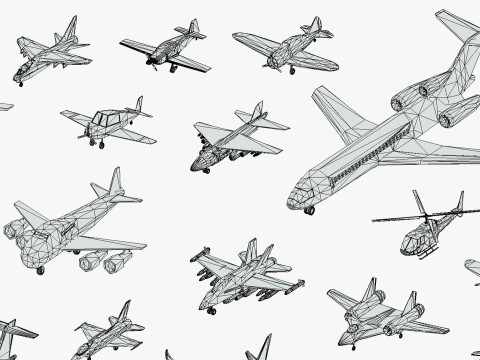 55 Air Vehicle Mega Pack - Toon Air Field - Sky Force Collection - Stylized Set 3D मॉडल