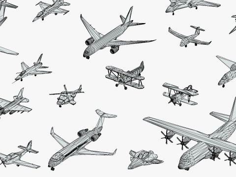 55 Air Vehicle Mega Pack - Toon Air Field - Sky Force Collection - Stylized Set 3D मॉडल