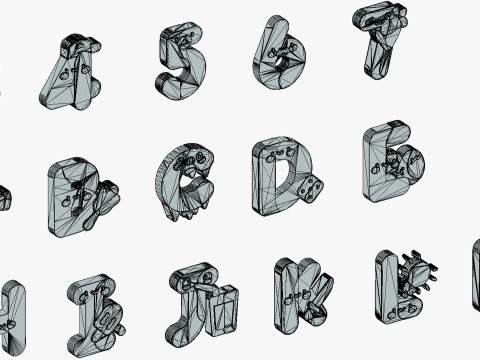 Toon Alphabets Numbers - Low Poly Cartoon Pack 1 - Kids Learning 3D Assets 3D 模型