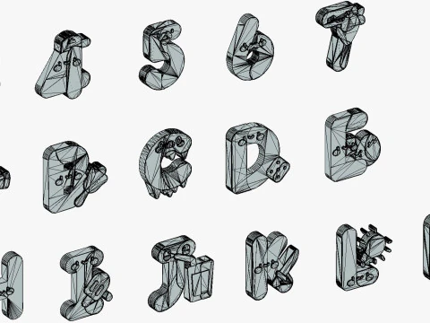 Toon Alphabets Numbers - Low Poly Cartoon Pack 1 - Kids Learning 3D Assets 3D Model