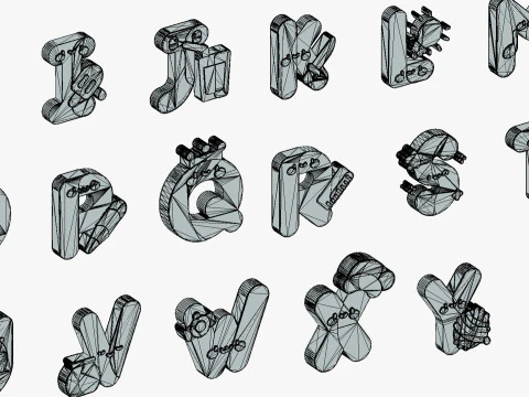 Toon Alphabets Numbers - Low Poly Cartoon Pack 1 - Kids Learning 3D Assets 3D Model