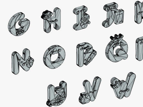 Toon Alphabets Numbers - Low Poly Cartoon Pack 1 - Kids Learning 3D Assets 3D 模型