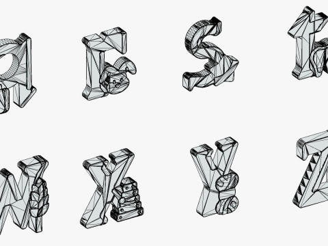 Toon Alphabets - Low Poly Cartoon Pack 5 - Kids Learning 3D Assets - Letters Modello 3D