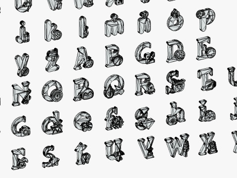 Toon Alphabets Numbers Mega Pack - Low Poly Cartoon Pack - Kids Learning Kit 3D Model