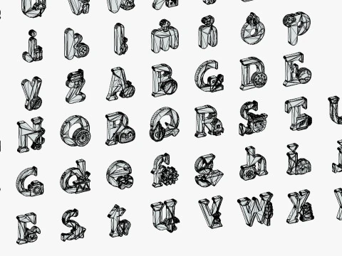 Toon Alphabets Numbers Mega Pack - Low Poly Cartoon Pack - Kids Learning Kit 3D Model