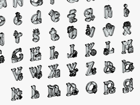 Toon Alphabets Numbers Mega Pack - Low Poly Cartoon Pack - Kids Learning Kit 3D Model