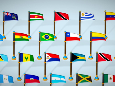 미국 국가 플래그 팩 툰 스타일 로우 폴리 3D 모델