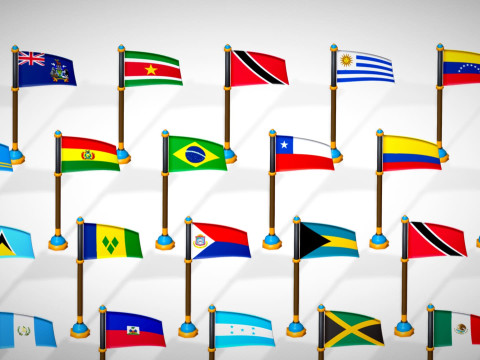 미국 국가 플래그 팩 툰 스타일 로우 폴리 3D 모델