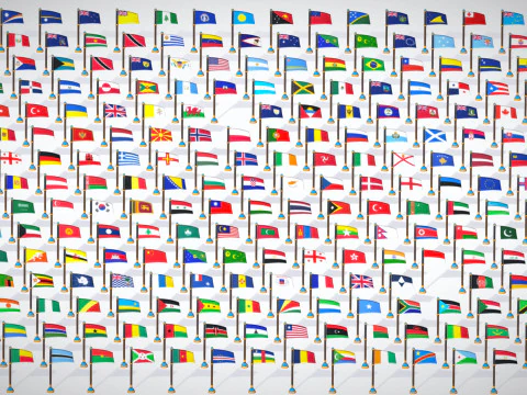 Pacote de bandeiras dos pa&iacute;ses do mundo Toon Style Low Poly - Todas as bandeiras dos pa&iacute;ses - Bandeiras do mundo Modelo 3D