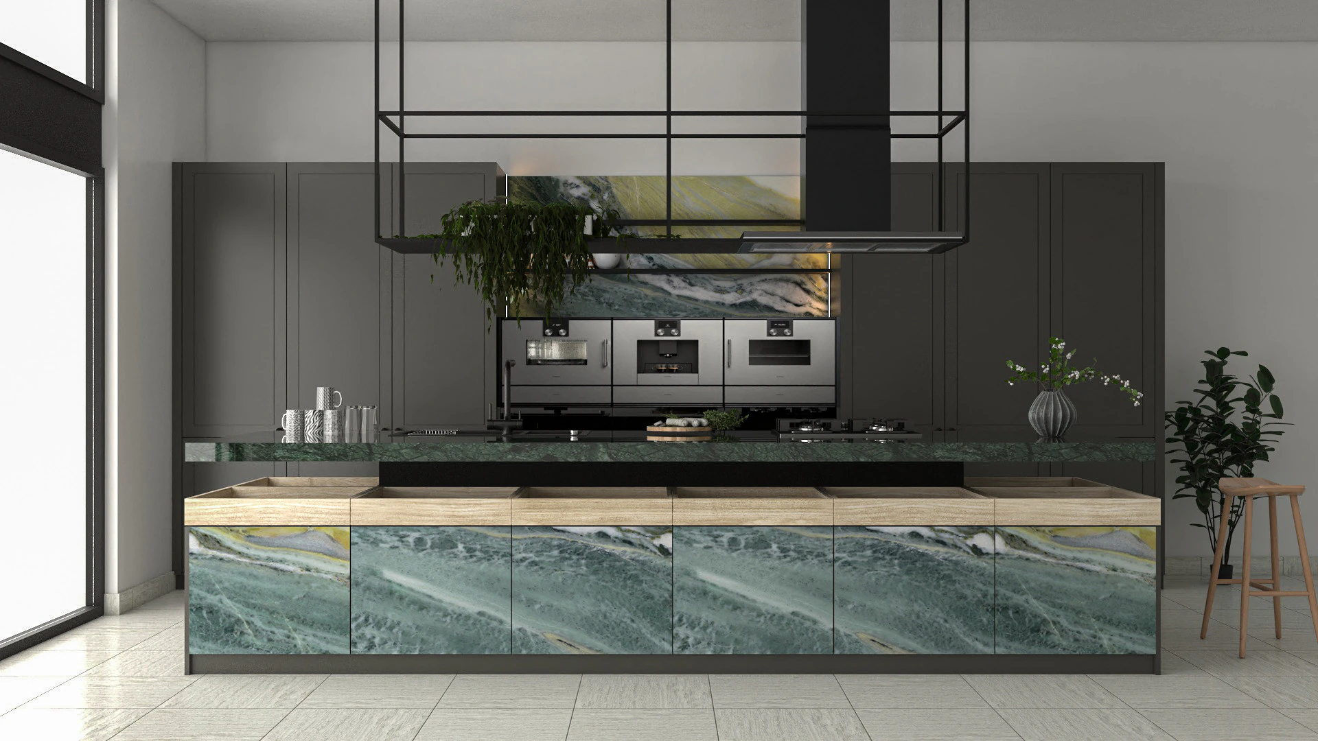 Island Gem Kitchen Modern Modular Kitchen Set High-Quality 3D Model .c4d .max .obj .3ds .fbx .stl .blend 