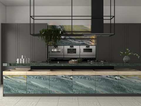 Island Gem Kitchen Modern Modular Kitchen Set High-Quality Modèle 3D