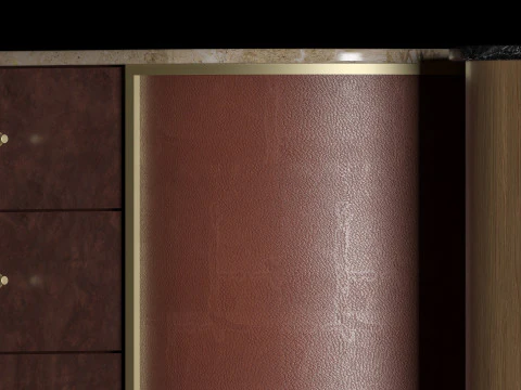 Luxury Curved Island Drawer Cabinet Interior Furniture 3D Model