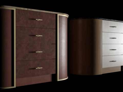 Luxury Curved Island Drawer Cabinet Interior Furniture Modèle 3D