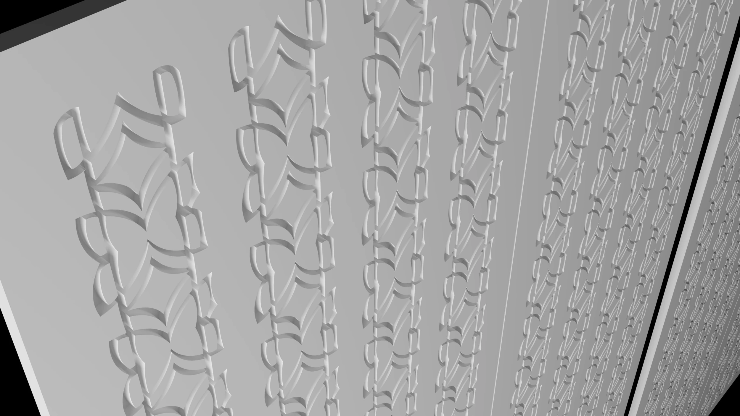 Decorative CNC Panel Design Geometric Cut Pattern 3D Model .c4d .max .obj .3ds .fbx .stl .blend 