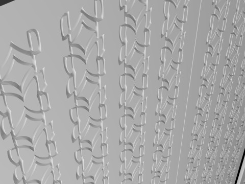 Decorative CNC Panel Design Geometric Cut Pattern Modello 3D