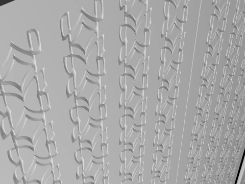 装飾的なCNCパネルデザインの幾何学的なカットパターン 3Dモデル