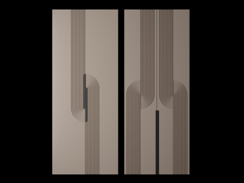CNC Wardrobe Door Design Modern Bedroom Panel 3D 模型