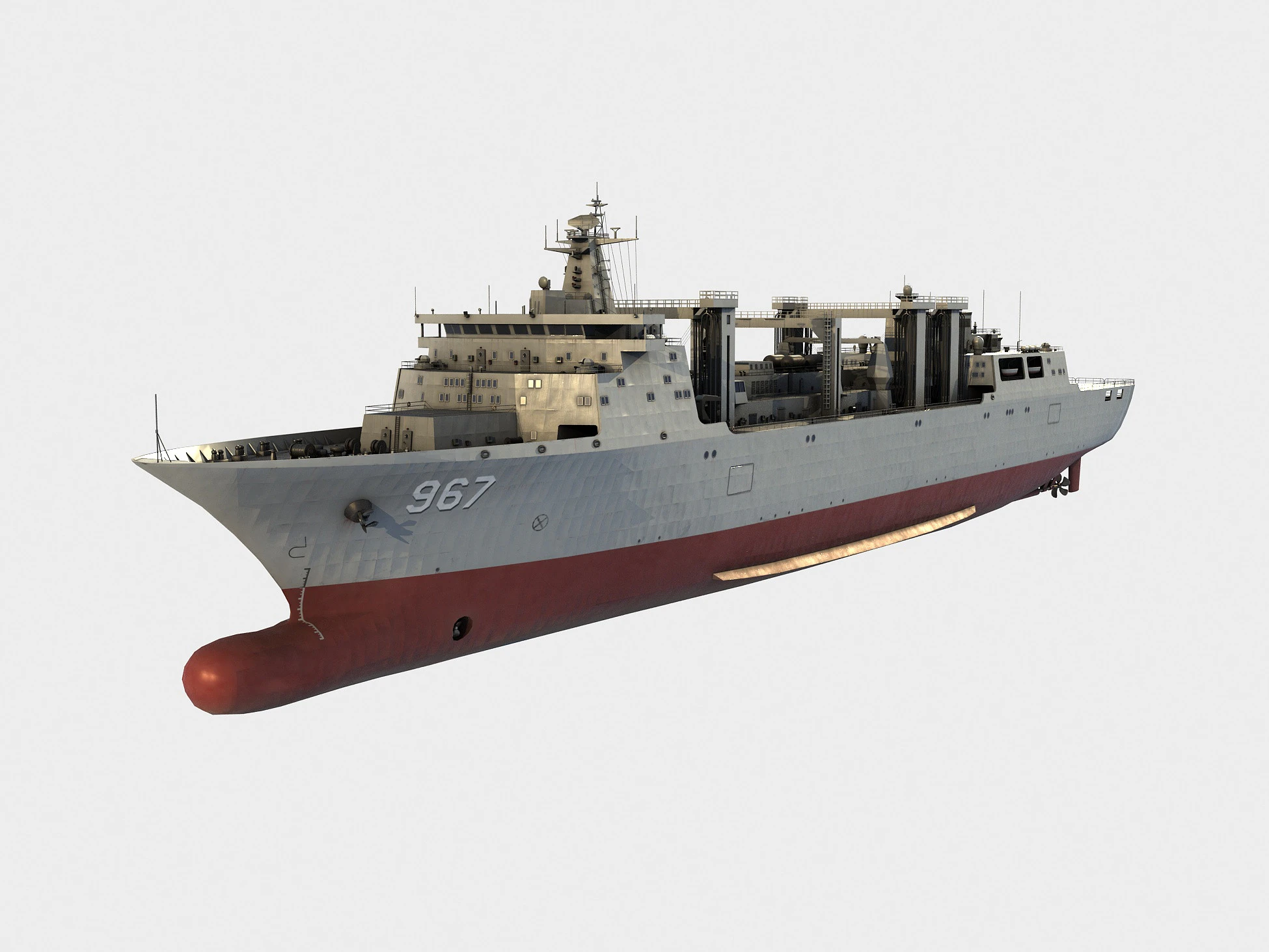 Type 901 Class Fleet Replenishment Ship 3D Model .c4d .max .obj .3ds .fbx .stl .blend 