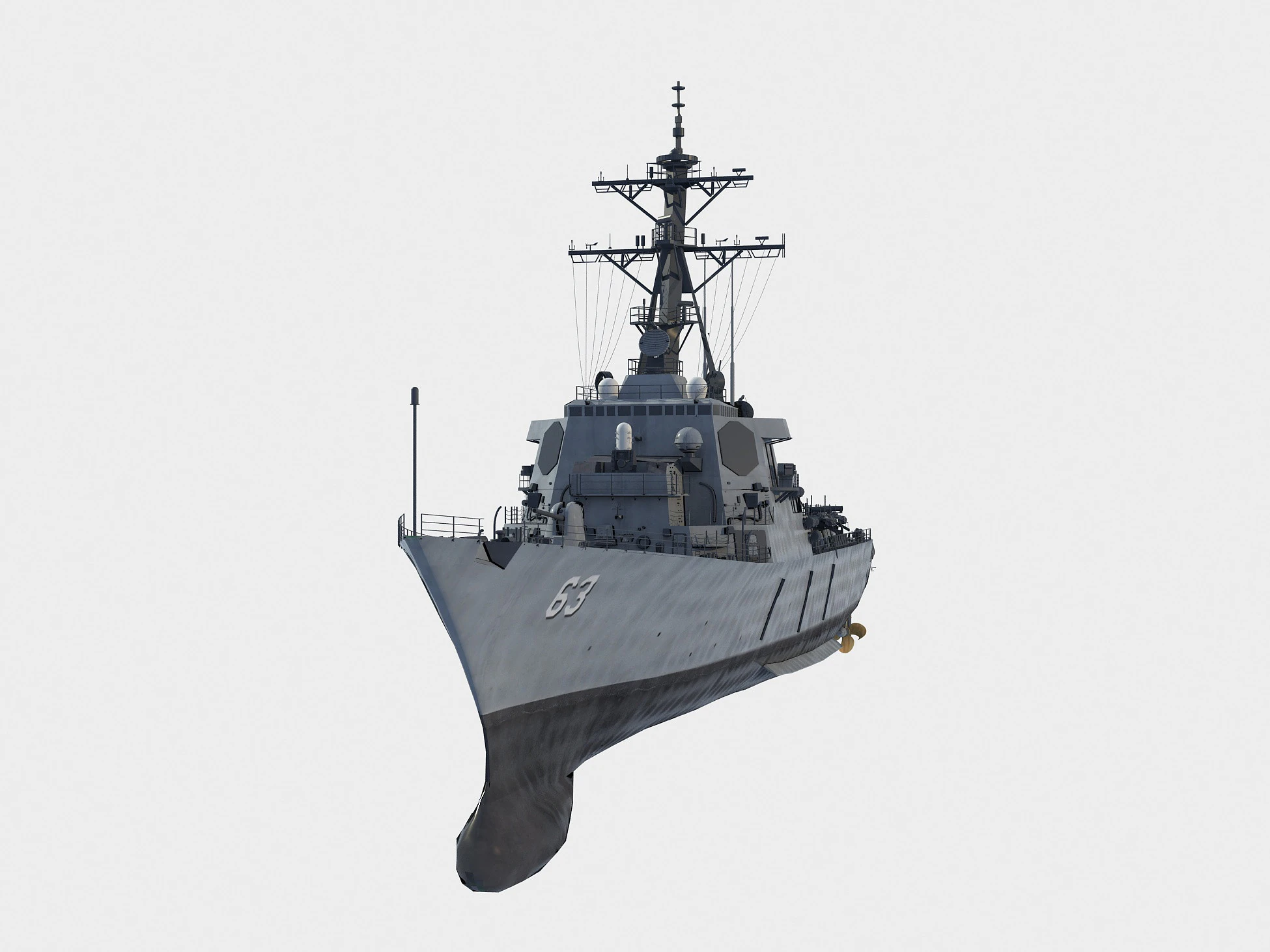 Arleigh Burke Flight I class destroyer 3D Model .c4d .max .obj .3ds .fbx .stl .blend 