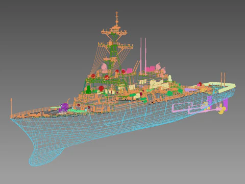 Arleigh Burke Flight I class destroyer 3D Model