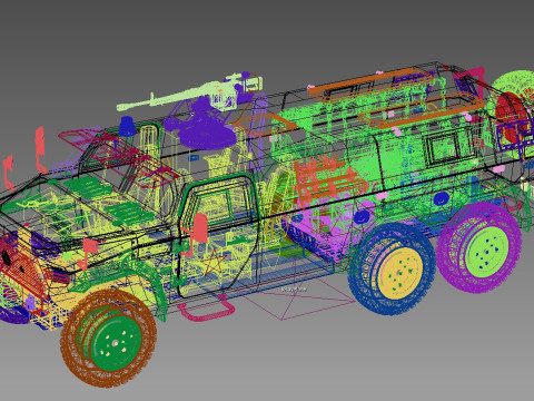 Dongfeng Mengshi 6x6 armoured car 3D 모델