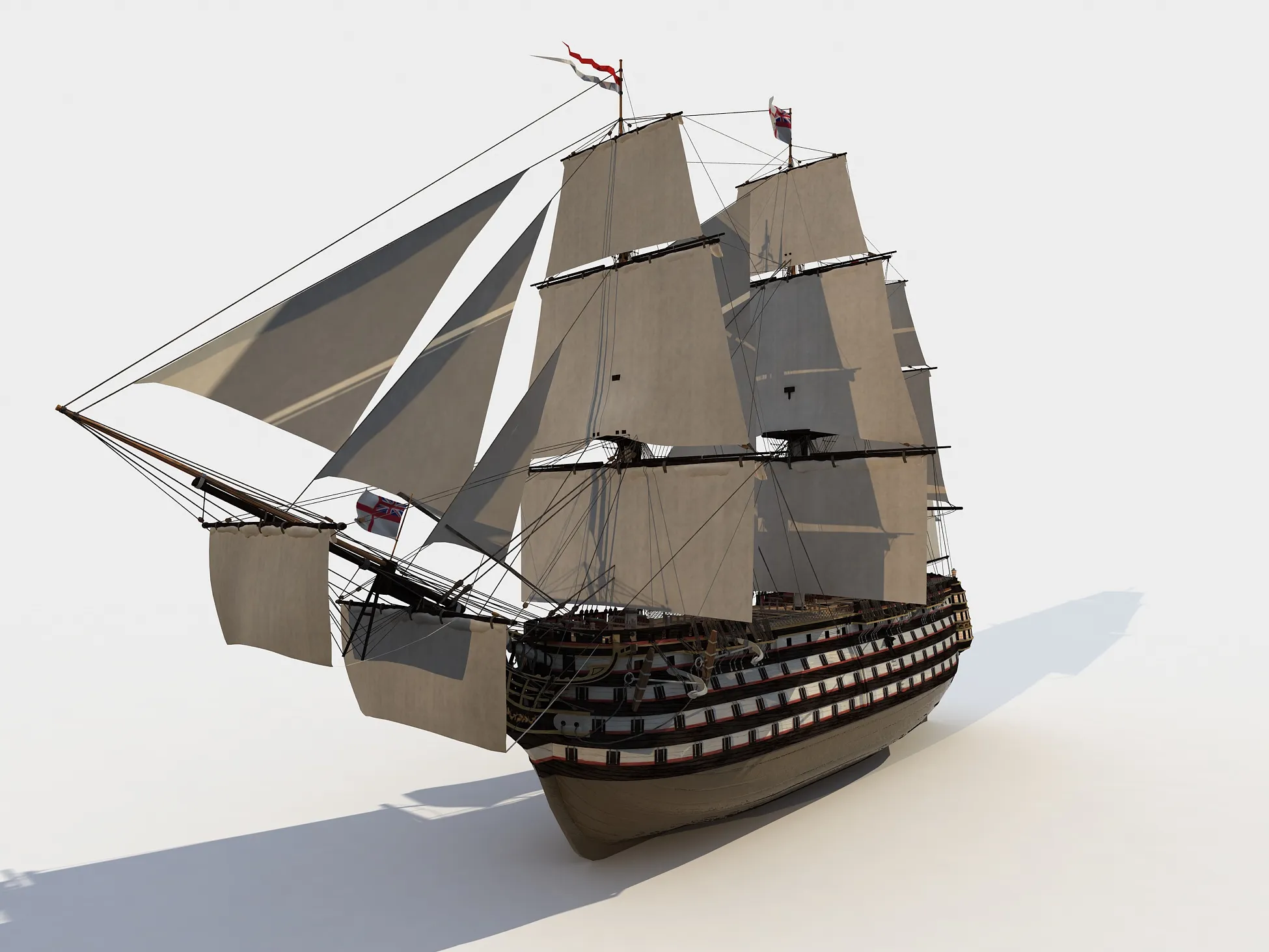 HMS Duke of Kent shipline 3D Model .c4d .max .obj .3ds .fbx .stl .blend